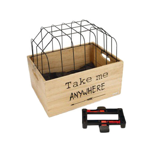 Beeztees Holz-Fahrradkorb Journey + Schutzgitter – Bild 2